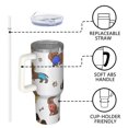 thumbnail image 4 of OBREWU Dachshund Footprint Bone Tumbler with Handle and Lid,Dachshund Footprint Bone 40oz Double Wall Vacuum Insulated Tumbler,Cups Gift for Women and Men, 4 of 7