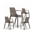 thumbnail image 1 of Set de 4 Sillas de Exterior de PVC con Reposabrazos Resistentes a la Intemperie para Jardín, Terraza y Cafetería – EKE Life Home, 1 of 7