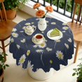 thumbnail image 4 of Round Tablecloth Wrinkle Free 60 Inch Daisy Table Cover Floral Dining Kitchen, 4 of 5