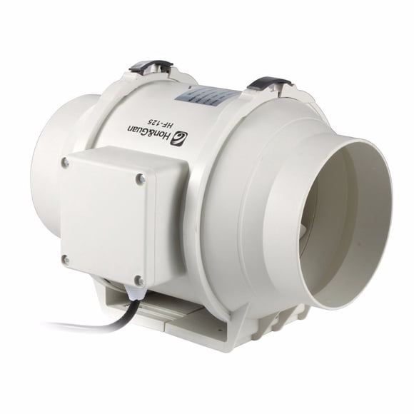 5'' Silent Inline Duct Fan Air Extractor For Hydroponic Gardenging Grow Tent Blower Exhaust Ventilation Outlet HP-125P ,Dual Power Supply