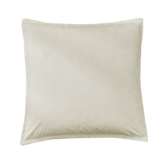 HiEnd Accents Cream Velvet Euro Sham, 27 Inch - Zip Closure