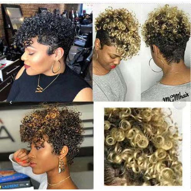 Peluca de fibra química europea y americana, peluca de pelo corto rizado pequeño, peluca de pelo corto femenino, estilo africano