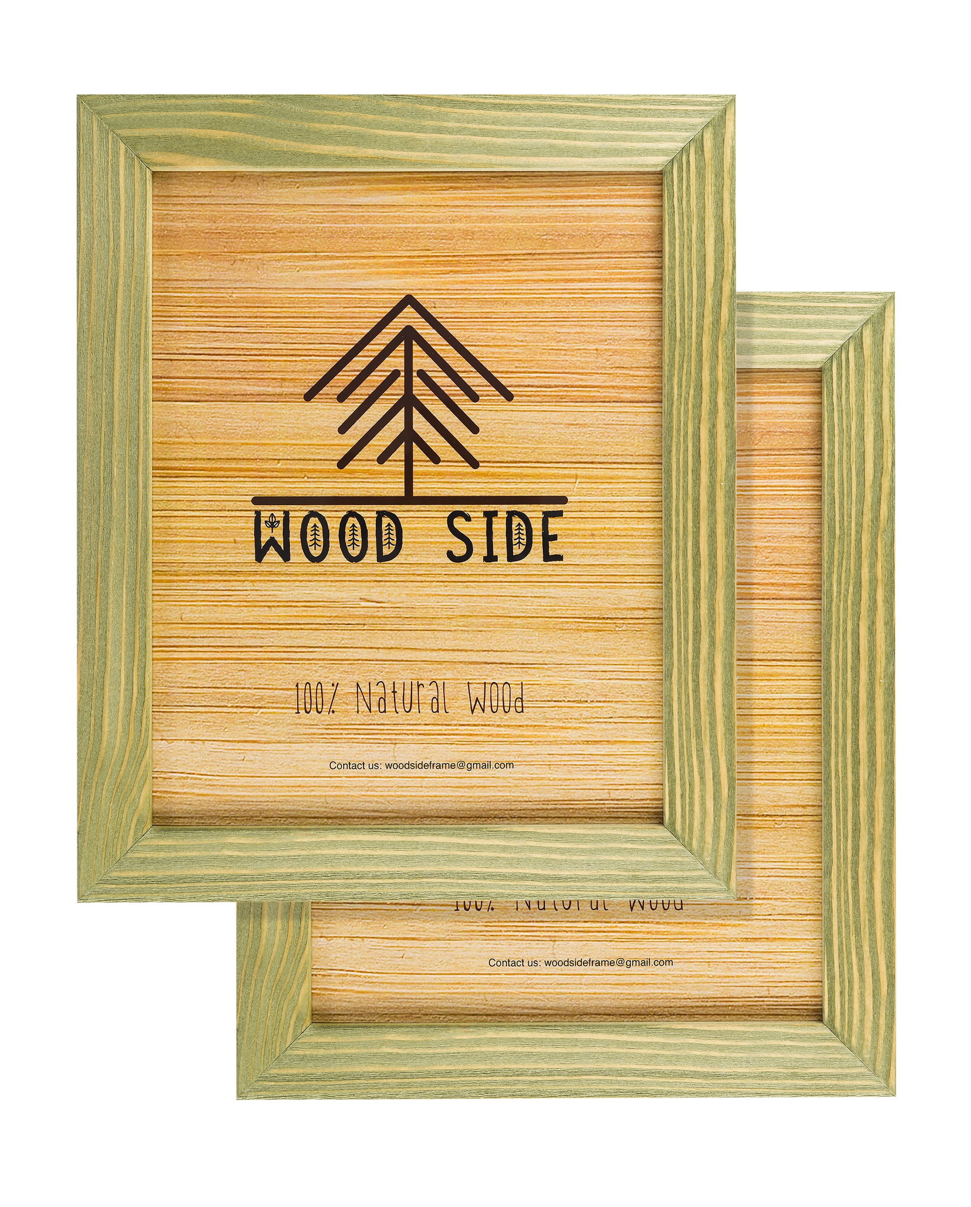 Rustic Wooden Picture Frames 8x10 Olive Green Set of 2 100