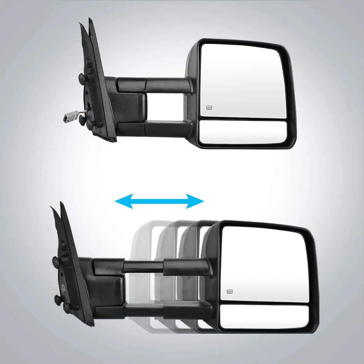 Ledkingdomus Power Heated Tow Mirrors for Toyota 07-17 Tundra 08-17 Sequoia LED Turn Signal