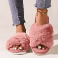 thumbnail image 2 of Women's Slippers House Shoes Memory Foam Open Toe Fluffy Shoes Fuzzy Indoor And Outdoor Slip On Soft Sole Womens Slippers, 2 of 9