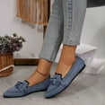 thumbnail image 4 of Women's Pointed Toe Ballet Flats Shoes Comfortable Slip On Casual Dress Loafers Non Slip Work Flats Office Barefoot Shoes Blue Size 7, 4 of 8