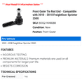 thumbnail image 2 of Front Outer Tie Rod End - Compatible with 2010 - 2018 Freightliner Sprinter 3500 2011 2012 2013 2014 2015 2016 2017, 2 of 2