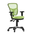 thumbnail image 2 of BizChair Mid-Back Green Mesh Multifunction Executive Swivel Ergonomic Office Chair with Adjustable Arms and Transparent Roller Wheels, 2 of 9