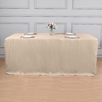 BalsaCircle 6 feet Nude Fitted Polyester Tablecloth