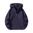 thumbnail image 2 of Men's Quarter Zip Hoodies Zip Up Hoodie Long Sleeve Drop Shoulder Sweatshirt Casual Pullover, 3XL, 2 of 6