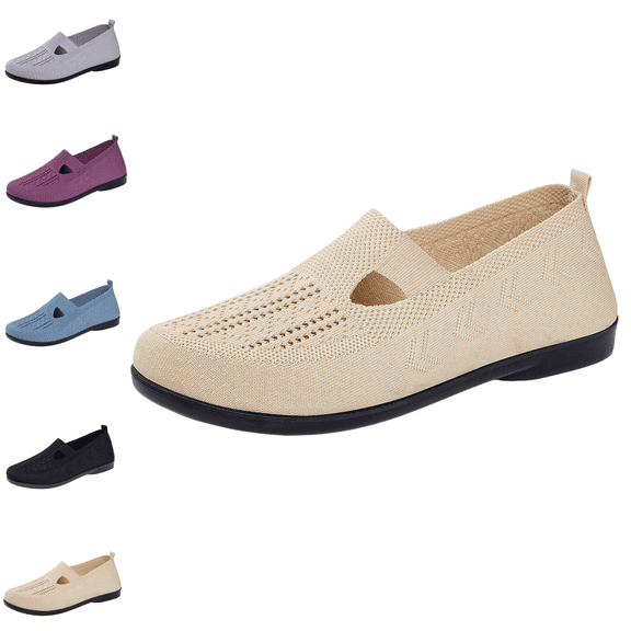 Orthopedic Shoes for Women Lightweight Breathable Walking Shoes,Trendy Casual Elderly Flats, Non-Slip Casual Sneakers for Work, Shopping, Daily Wear Khaki 10 [EU-43]