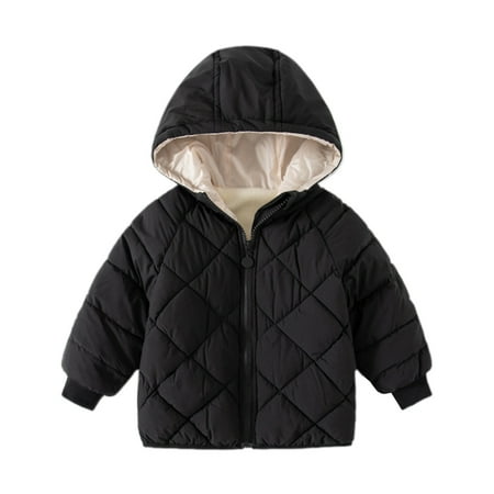 

Fsqjgq Dinosaur Jacket Toddler Toddler Babys Boys Girls Thick Warm Hooded Coat Winter for Babys Clothes Coat Jacket Outwear Solid Colour Heavy Coats for Youth Boys Cotton Blend Black 130