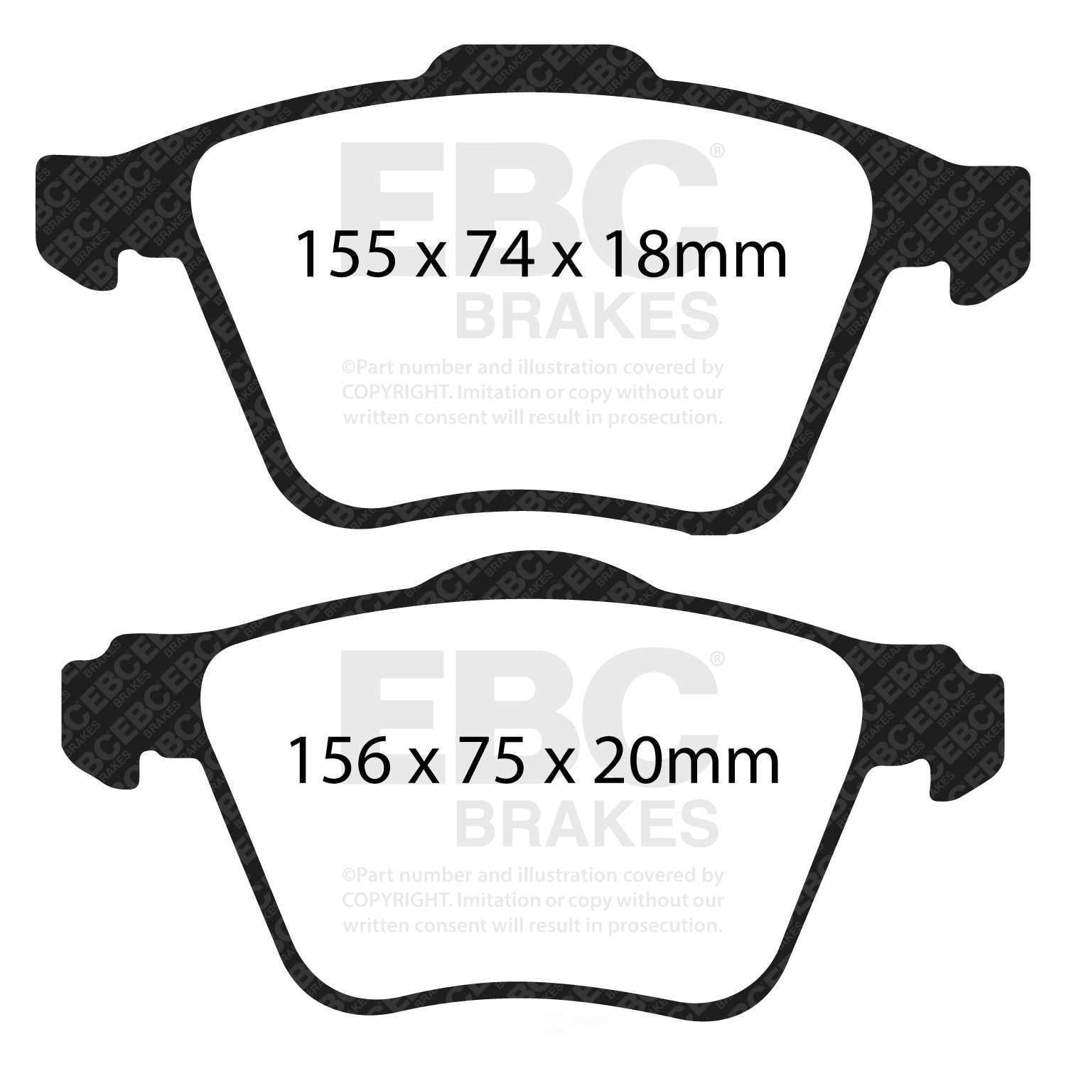 EBC Brakes Yellowstuff 4000 Series Street and Track Brake Pad Set Fits select: 2011-2016 VOLVO S60, 2008-2016 VOLVO XC70