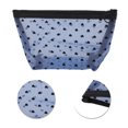 thumbnail image 4 of 3 Pcs Mesh Flocking Heart Pattern Makeup Bag for Vacation Business Travel Blue Mesh Fabric, 4 of 6