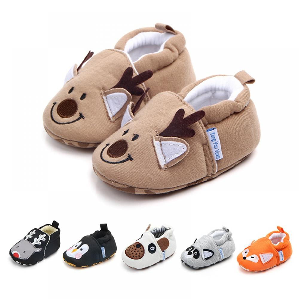 Infant Baby Boys Girls First Walk Shoes Toddler Anti-slip Elk Bear