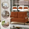 thumbnail image 4 of 47" Small Loveseat Sofa Couch for Small Spaces,Corduroy Upholstered 2-Seater Love Seats for Apartment, Bedroom,Office,Orange, 4 of 7