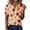 Orange, variant on Womens T Shirts Casual V Neck Short Sleeve - Fall Leaves Print Button Detail, T Shirts for Women Seasonal Graphic Tee, Summer Tops for Women for Autumn,Brown M