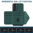 thumbnail image 6 of Allytech Galaxy S22 Wallet Case with Shoulder Strap, RFID Blocking Luxury PU Leather Shockproof Cards Slots Stand Anti-Scratch Magnetic Closure Phone Case for Samsung Galaxy S22, Green, 6 of 8