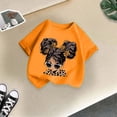 thumbnail image 5 of LUOGENLI T-Shirt pour Filles, Mode Mignonne Imprimée, Col Rond, Manches Courtes, Été Décontracté, Orange 6-8 Ans, 5 of 5
