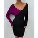 thumbnail image 3 of Ropa de mujer,Vestido de punto Vestido de punto con cuello en V Vestido de punto con manga de muñeca Fiel a su promesa, 3 of 6