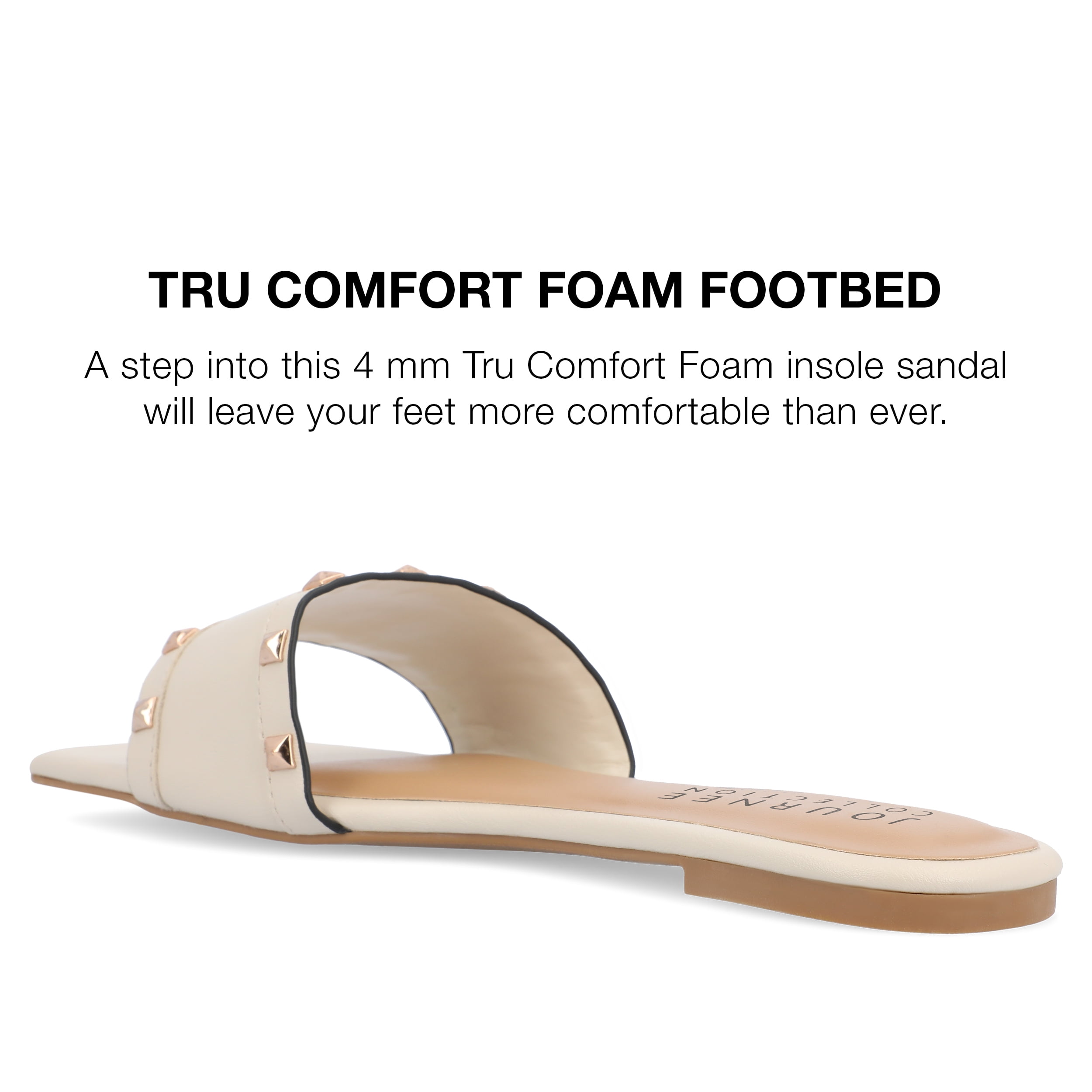 Journee Collection Womens Treena Tru Comfort Foam Slip On Slide Flat Sandals