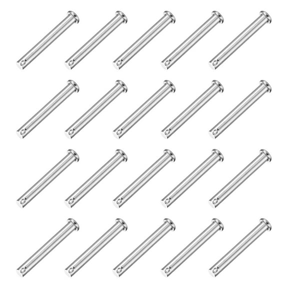 20Pcs M8 x 60mm Single Hole Clevis Pins, 304 Stainless Steel Flat Head Pin