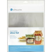 Silhouette Printable Adhesive Foil, 8-1/2" x 11", 8/pkg, Silver