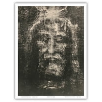 The Shroud of Turin (Sindone di Torino) - Turin Shroud (Sacra Sindone) - Vintage Religious Art by Secondo Pia c.1898 - Master Art Print (Unframed) 9in x 12in
