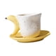 thumbnail image 2 of Juego de taza y platillo de té de porcelana, taza de té, linda y suave taza de café de cerámica Banana, 2 of 9