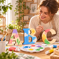 Wooden Alphabet Letters Decorative Signs, Letter Cutouts for Home Decor ...