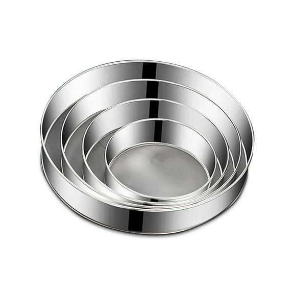 4 Pack 60 Mesh Flour Sifter Set, Stainless Steel Round Fine Mesh Strainer (6 In, 8 In, 10 In, 12 In) for Baking, Suitable for Straining Cake & Bread, Shipped from Local Warehouse