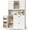 71" White+Retro, variant on Pantry Cabinet, Lofka 47" Modern Kitchen Pantry Storage Cabinet with 2 Shelves, 2 Drawers & 6 Side Door Shelves - Durable, Moisture-Resistant & Easy to Install
