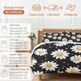 thumbnail image 6 of White Daisy Bedding Duvet Cover Set Queen Size 4 Pieces Flowers Black Background Modern Art Bedding Set with Zipper Closure, 1 Comforter Cover 90x92 Inches 1 Flat Sheet & 2 Pillow Cases, 6 of 7