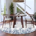 thumbnail image 3 of Round Rugs 5Ft, Spring Blue Eucalyptus Round Area Rug Washable Indoor Throw Carpet, Botanical Green Leaf Country Soft Non Slip Circle Rug for Cabinet Bathroom Home Decor Aesthetic, 3 of 8