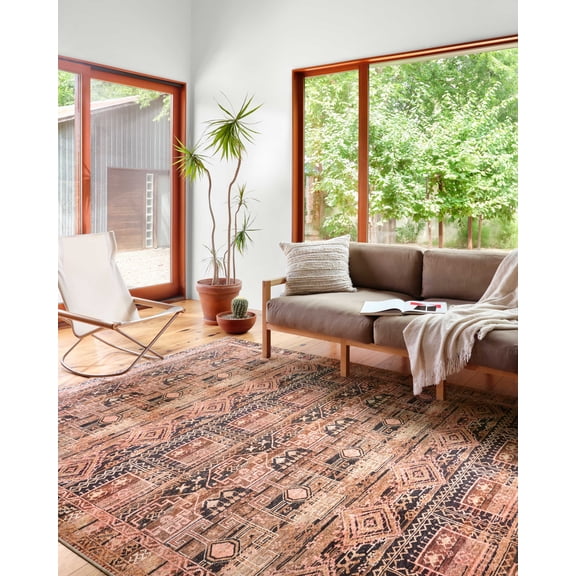 Loloi Layla LAY-14 Printed Mocha / Blush Area rug 2'-3" x 3'-9"