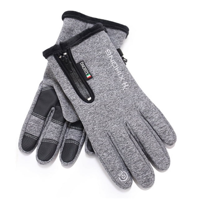 Wosthever 1 par de guantes térmicos para montar en bicicleta, correr, esquiar, deportes al aire libre, pesca, ciclismo, Camping, accesorios para Escalada Gris S