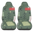 thumbnail image 2 of XMXT 2Pcs Car Seat Cover Decor Protector, Gift Christmas Trees Graffiti Front Seat Covers for Cars SUVs, Universal Fit, 2 of 9