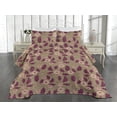 thumbnail image 2 of Ambesonne Floral Design Quilted Coverlet 2 Pcs, Retro Flowers Petals, Twin Size, Plum Pale Olive Green, 2 of 4