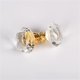 thumbnail image 5 of Tirador de cristal dorado con forma de diamante para puerta de armario, cajón, redondo, de un solo orificio, 5 of 5