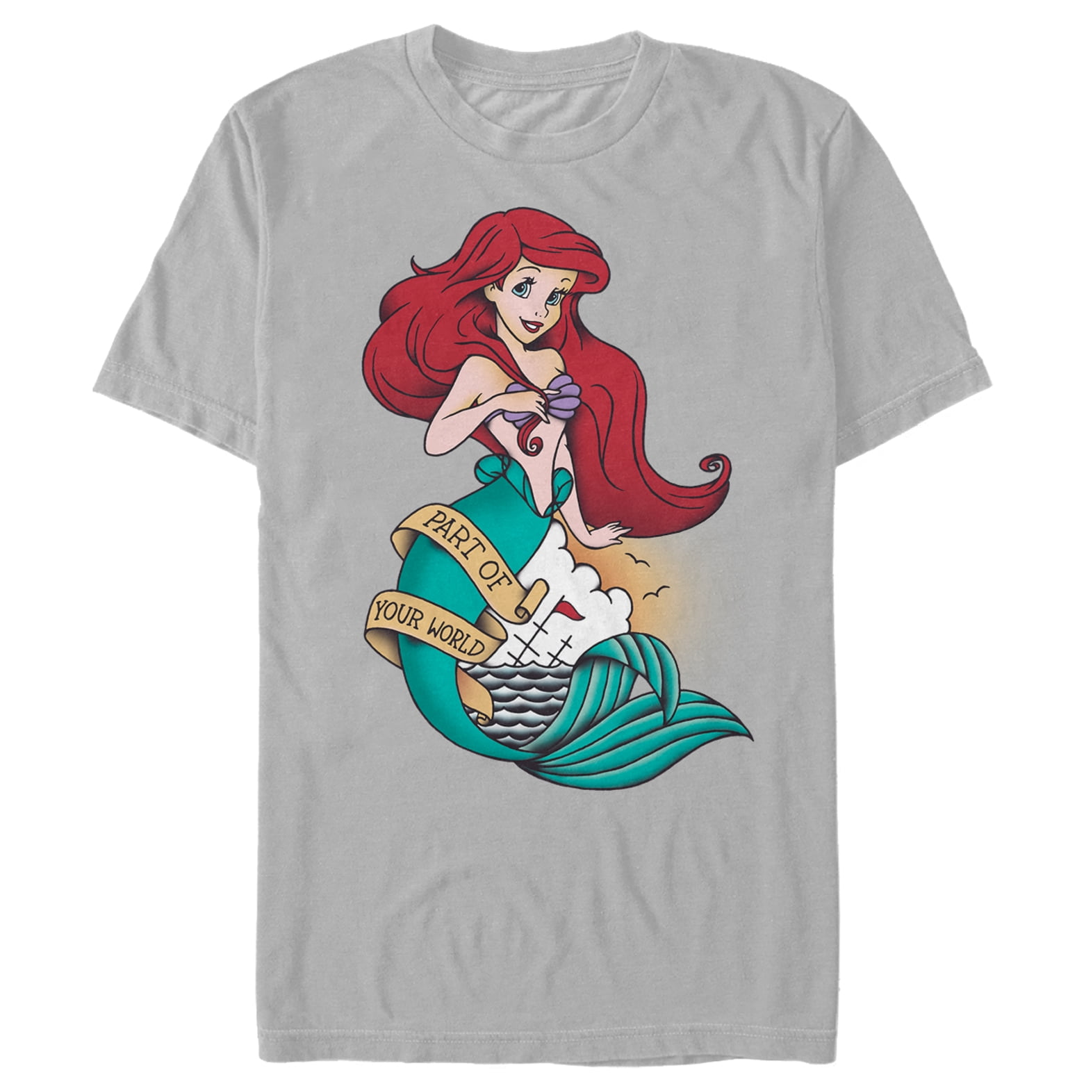 The Little Mermaid Men's The Little Mermaid Ariel Tattoo TShirt