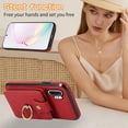 thumbnail image 3 of REQO Phone Case for Samsung Galaxy Note 10 Plus Note10+ 5G Wallet Cell Cover with Screen Protector Crossbody Strap Ring Stand RFID Credit Card Holder Note10 + Notes 10+ Ten Not S10 10Plus Women Red, 3 of 7