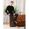 thumbnail image 5 of Purcoar Mens Pajamas Set Long Sleeve Sleepwear Loungewear Pj Sets, 5 of 9