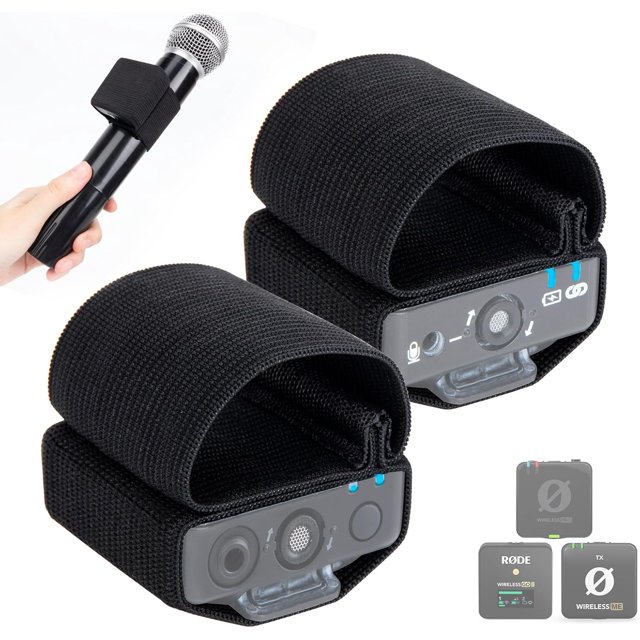 shiyou-Elastic Microphone Sleeve for Rode Wireless GO, Mic Elastic Sleeve for Hand Mic Shure SM58, Behringer XM8500, Suitable for Wedding Vlog Live Streaming Interviews Meeting (2 Pcs)