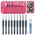 thumbnail image 5 of 9Pcs Crochet Hook 2.0mm-6.0mm Soft Ergonomic Grip Aluminum Crochet Hook With Scissors and Case For Knitting Project, 5 of 7