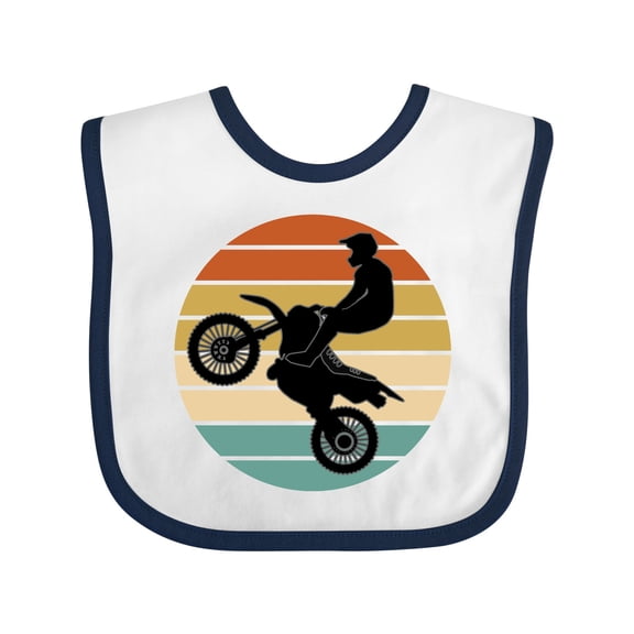 Inktastic Dirt Biking Motocross Retro Boys or Girls Baby Bib