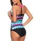 thumbnail image 3 of Top de baño a rayas con espalda nadadora para mujer sin braguita Adepaton WMZL-1503-2, 3 of 4