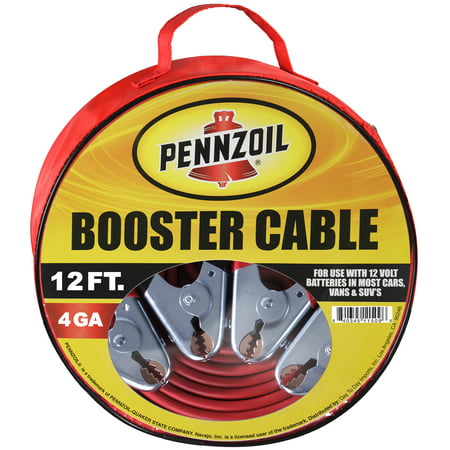 Pennzoil Jumper Cable 4 Gauge 12 to 25 Foot Heavy Duty Battery (Best Gauge For Jumper Cables)
