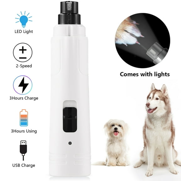 Luxmo Dog Nail Grinder Trimmer USB Rechargeable Pet Dog Cat Nail Grinder Clippers for Dog Cat Paws(White)