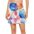 thumbnail image 4 of Taylonsss Clearance Women's Summer Leaf Print Pleated Tennis Skirts Athletic Stretchy Yoga Fake Two Piece Shorts Skirt, 4 of 7