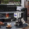 thumbnail image 3 of Auseo 20 Bar Espresso Coffee Maker, Drip Coffee Machine with 1-2 Cup, Espresso Machine with Milk Frother Steam Wand, 45 OZ Removable Water Tank for Home/Office/Cafe, Black, 3 of 9
